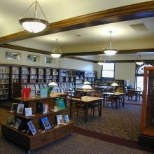 The library's Mezzanine level inside the original Carnegie library, restored and renovated around 2005.