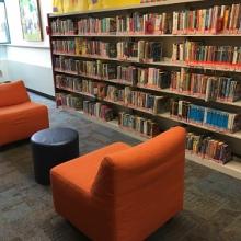 Thanks to a generous community donation, we were able to purchase new furniture for our tween (juvenile fiction) area in 2017.