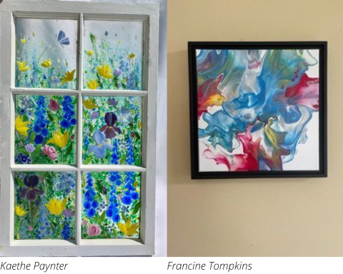 Art from featured artists Francine Tompkins and Kaethe Paynter