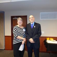 Friends of the Library President Amy Allen with Library Director Richard MacDonald