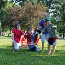 outdoor rehearsal for The Wind in the Willows