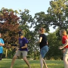 outdoor rehearsal for The Wind in the Willows