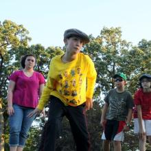 outdoor rehearsal for The Wind in the Willows