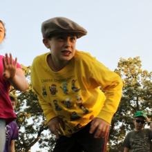 outdoor rehearsal for The Wind in the Willows